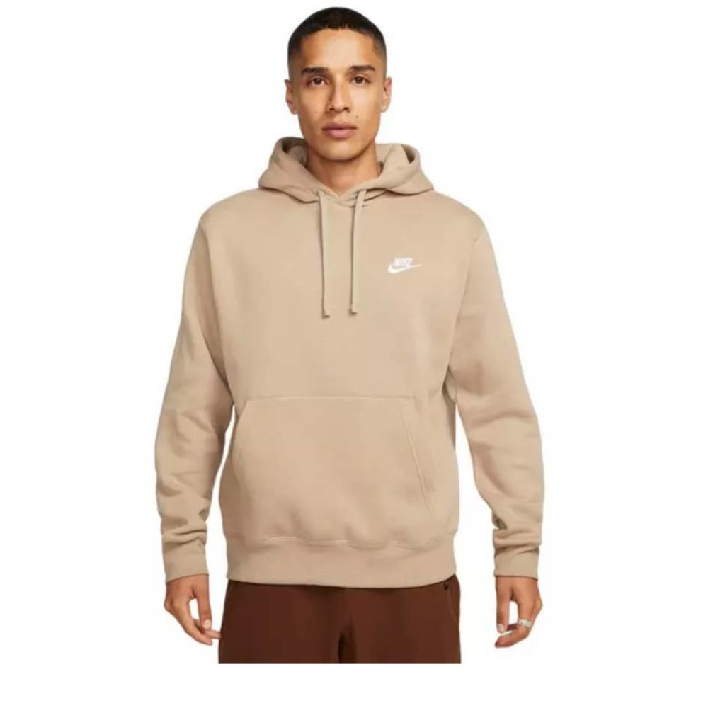Nike Men's Size S Sportswear Club Fleece Pullover Hoodie KHAKI BV2654 247 NWT